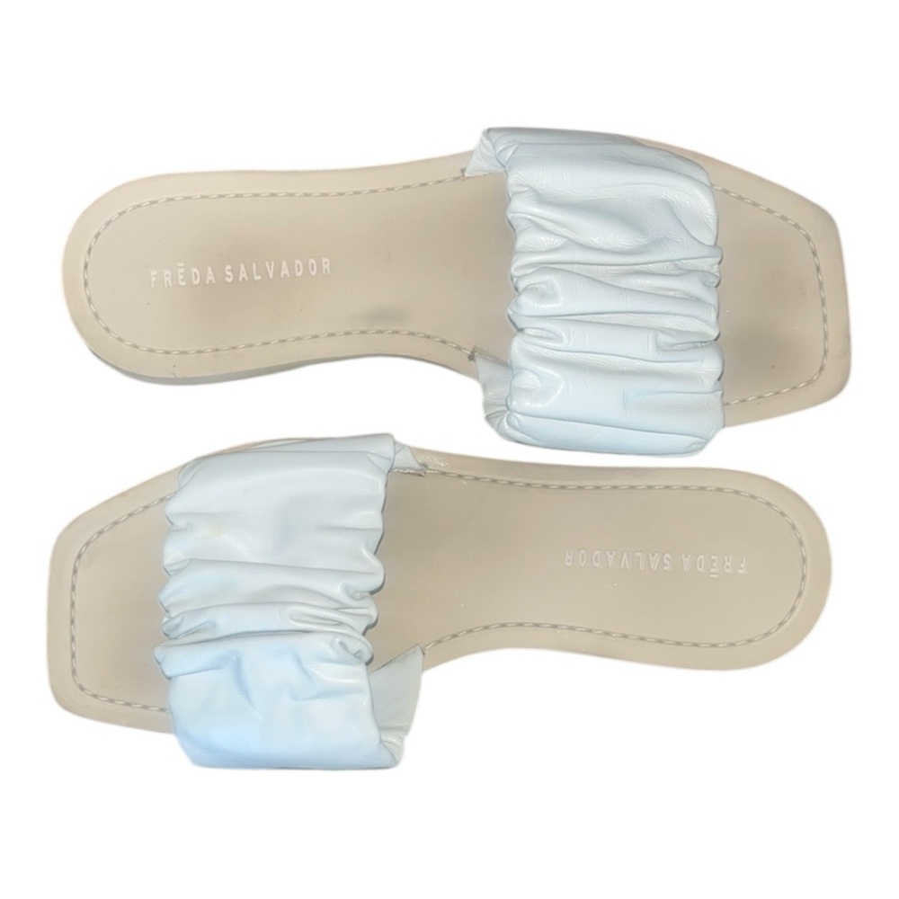 Freda Salvador White Women's Slide Sandals